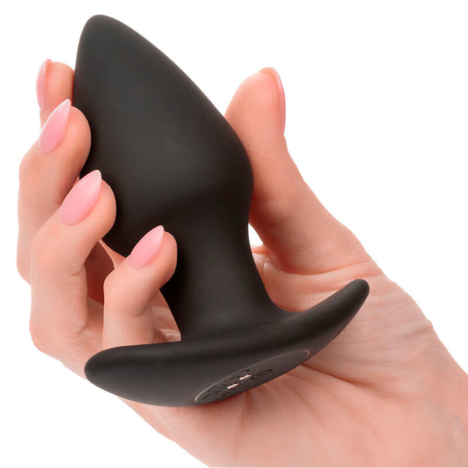 Calexotics – Rock Bottom Perfect Anaalplug met 10 Vibraties, Zwart Siliconen