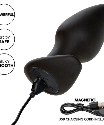 CALEXOTICS - ROCK BOTTOM PERFECT ANAL PLUG 10 VIBRATIONS SILICONE BLACK