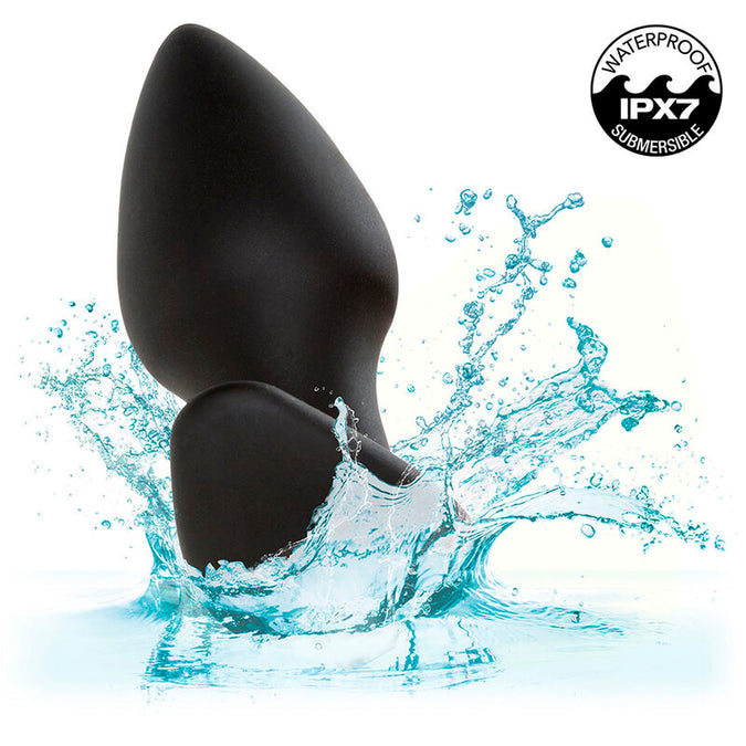 Calexotics – Rock Bottom Perfect Anaalplug met 10 Vibraties, Zwart Siliconen