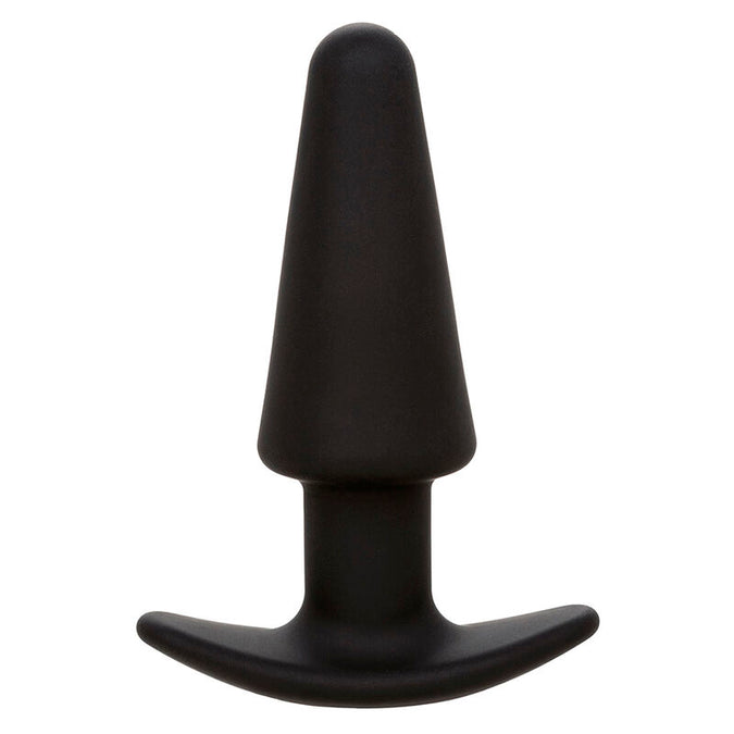 CALEXOTICS - ROCK BOTTOM TAPERED ANAL PLUG 10 VIBRATIES SILICONE ZWART