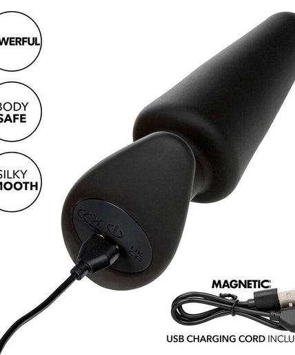 CALEXOTICS - ROCK BOTTOM TAPERED ANAL PLUG 10 VIBRACIONES SILICONE BLACK