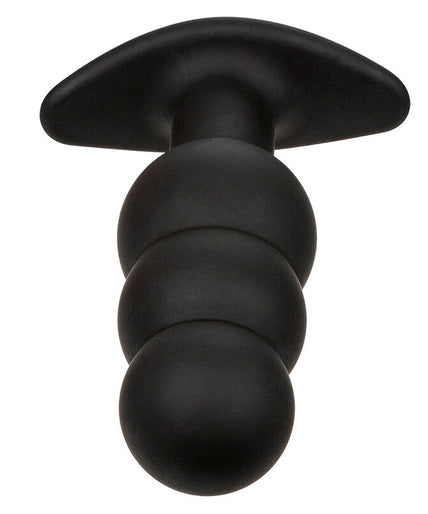 CALEXOTICS - ROCK BOTTOM BEADED ANAL PLUG 10 VIBRATIONS SILICONE BLACK