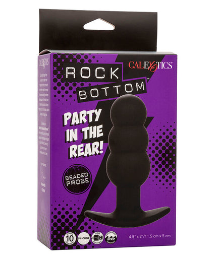 CALEXOTICS - ROCK BOTTOM BEADED ANAL PLUG 10 VIBRATIONS SILICONE BLACK