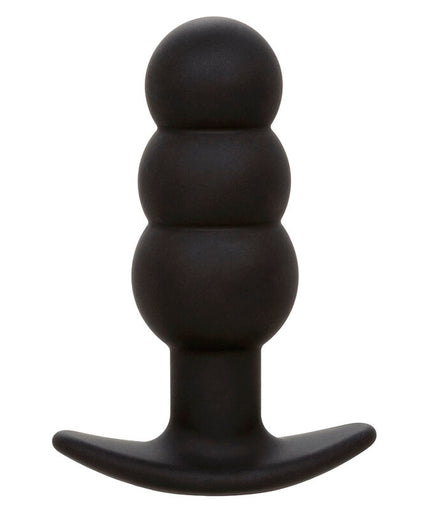 CALEXOTICS - ROCK BOTTOM BEADED ANAL PLUG 10 VIBRATIONS SILICONE BLACK