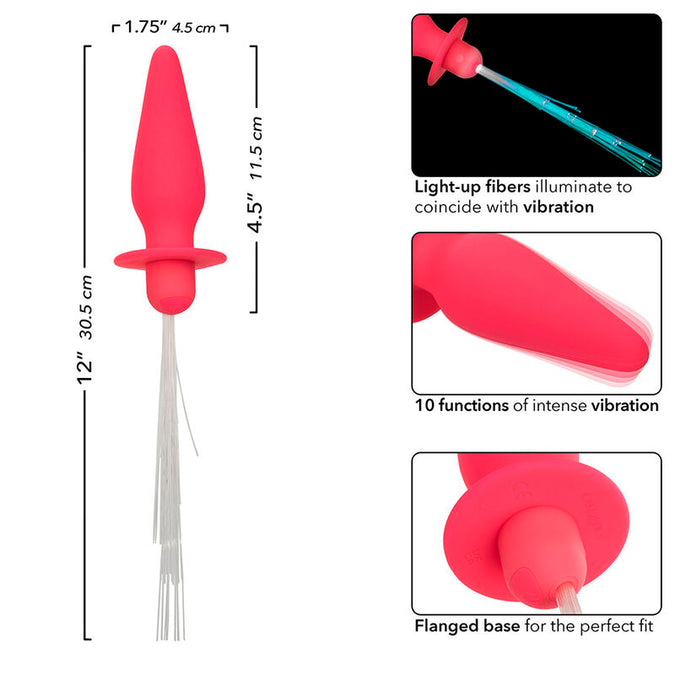 Calexotics – Southern Lights Light Up Anaalplug met 10 Vibraties, Siliconen, Roze