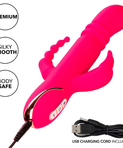CALEXOTICS - JACK FANTASY TRIPLE HEATED VIBRATOR RABBIT PINK