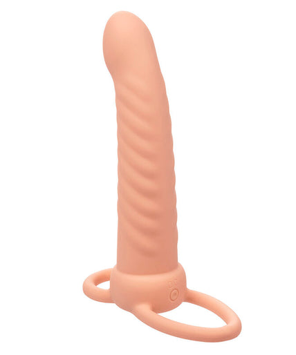 CALEXOTICS - MAXX RIBBED DUAL PENETRATOR 10 VIBRATIONS FLESH