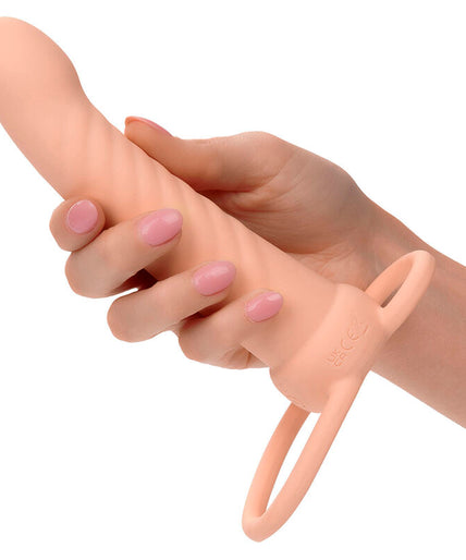 CALEXOTICS - MAXX RIBBED DUAL PENETRATOR 10 VIBRATIONS FLESH