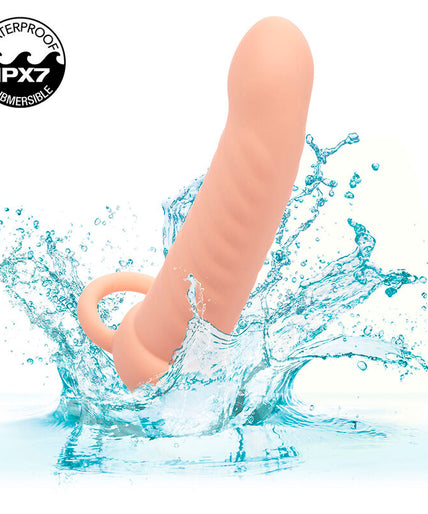 CALEXOTICS - MAXX RIBBED DUAL PENETRATOR 10 VIBRATIONS FLESH