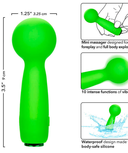 CALEXOTICS - NEON VIBES THE BUBBLY VIBE MINI MASSAGER 10 VIBRATIONS GREEN