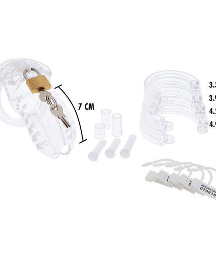 HIDDEN DESIRE - EXTREME CHASTITY COCK CAGE ACRYLIC ADJUSTABLE CLEAR