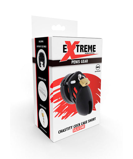 HIDDEN DESIRE - EXTREME CHASTITY COCK CAGE SILICONE SIZE S BLACK
