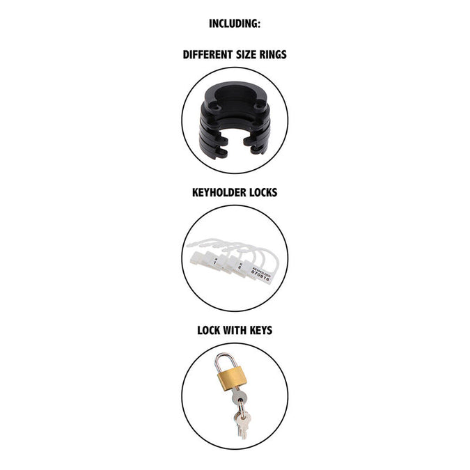 HIDDEN DESIRE - EXTREME CHASTITY COCK CAGE SILICONE SIZE L BLACK