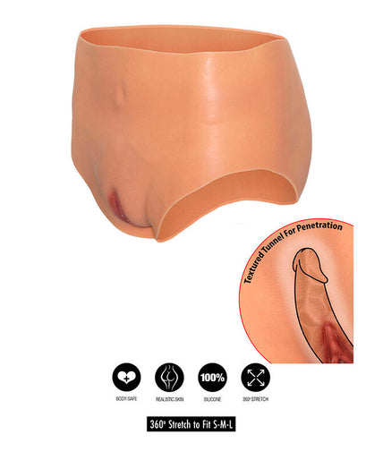 HIDDEN DESIRE - ALTER EGO OPEN VAGINA SLIP HOGE TAILLE HUIDSKLEUR