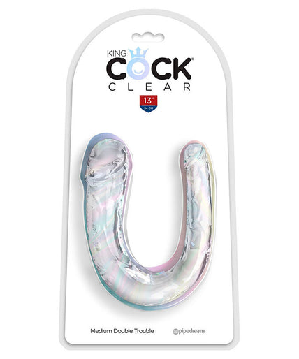 KING COCK - DOUBLE TROUBLE DOUBLE DILDO 33 CM CLEAR