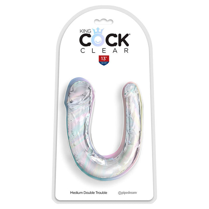 KING COCK - DOUBLE TROUBLE DUBBELE DILDO 33 CM HELDER