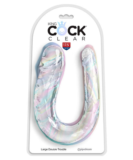 KING COCK - DOUBLE TROUBLE DOUBLE DILDO 44 CM CLEAR