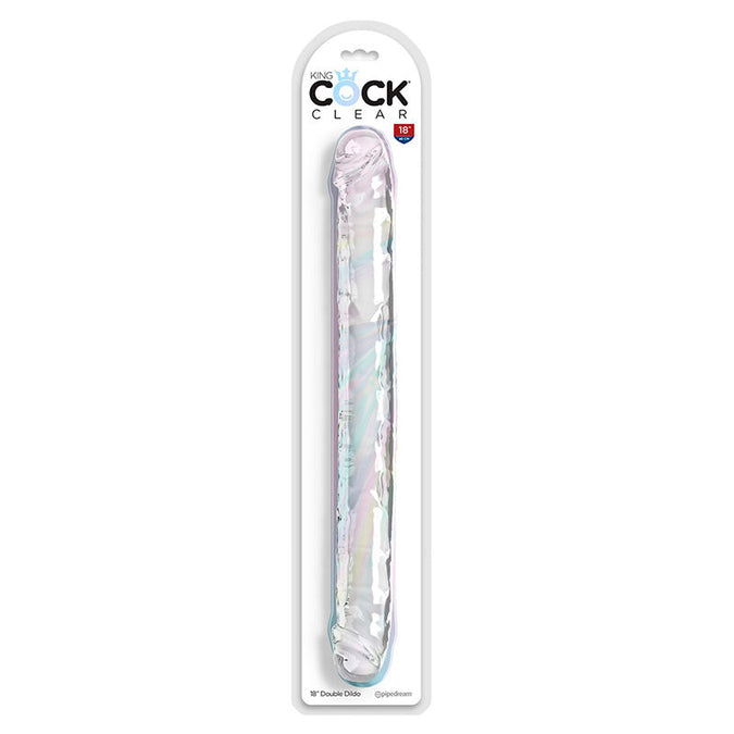 King Cock – Double Trouble dubbele dildo 46 cm transparant