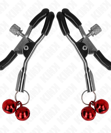KINK - DOUBLE BELL NIPPLE CLAMP RED 6 CM