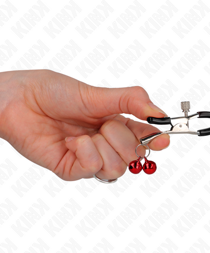 KINK - DOUBLE BELL NIPPLE CLAMP RED 6 CM