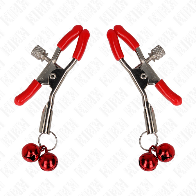 Kink – Rote doppelte Glocken-Brustwarzenklemme Rot 6 cm