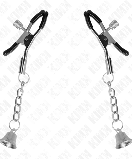 KINK - SILVER BELL PENDANT NIPPLE CLAMPS 6 CM