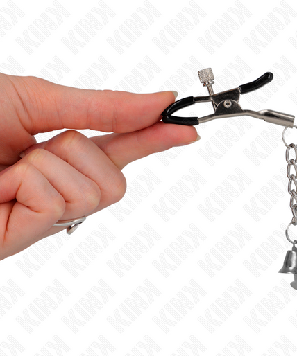 KINK - SILVER BELL PENDANT NIPPLE CLAMPS 6 CM