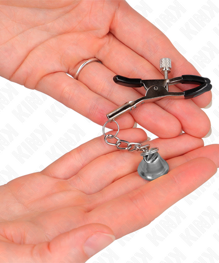 KINK - SILVER BELL PENDANT NIPPLE CLAMPS 6 CM