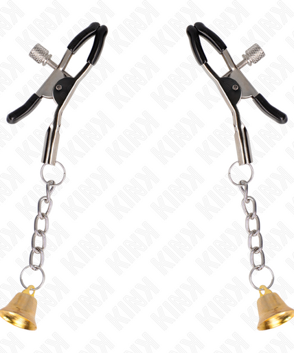 KINK - GOLD BELL PENDANT NIPPLE CLAMPS 6 CM