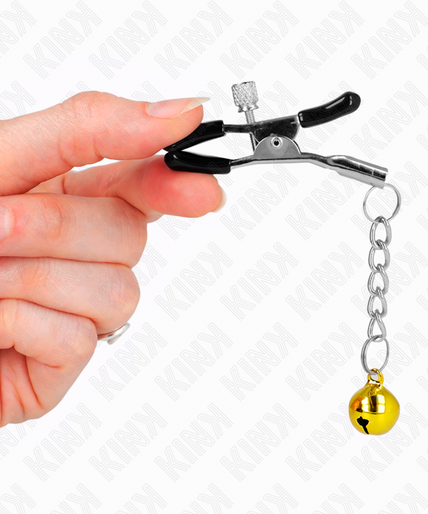 KINK - GOLD JINGLE BELL PENDANT NIPPLE CLAMPS 6 CM