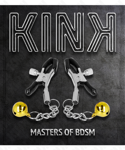 KINK - GOLD JINGLE BELL PENDANT NIPPLE CLAMPS 6 CM