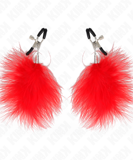 KINK - FEATHER NIPPLE CLAMP RED 7 CM