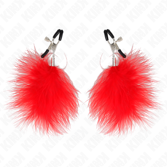 KINK - FEATHER NIPPLE CLAMP RED 7 CM