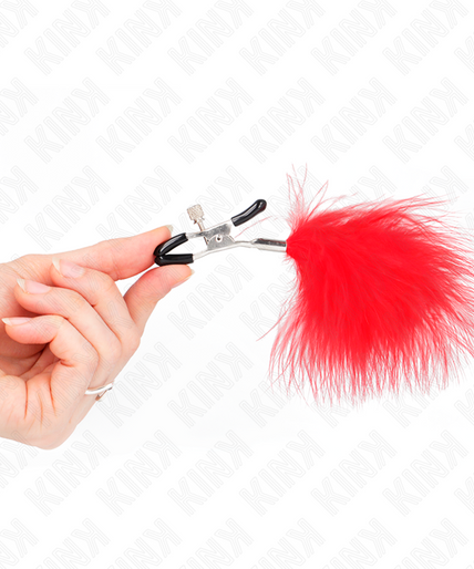 KINK - FEATHER NIPPLE CLAMP RED 7 CM