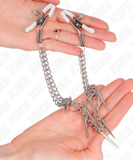 KINK - NIPPLE CLAMPS WITH SPIKES CHAINS 30 CM