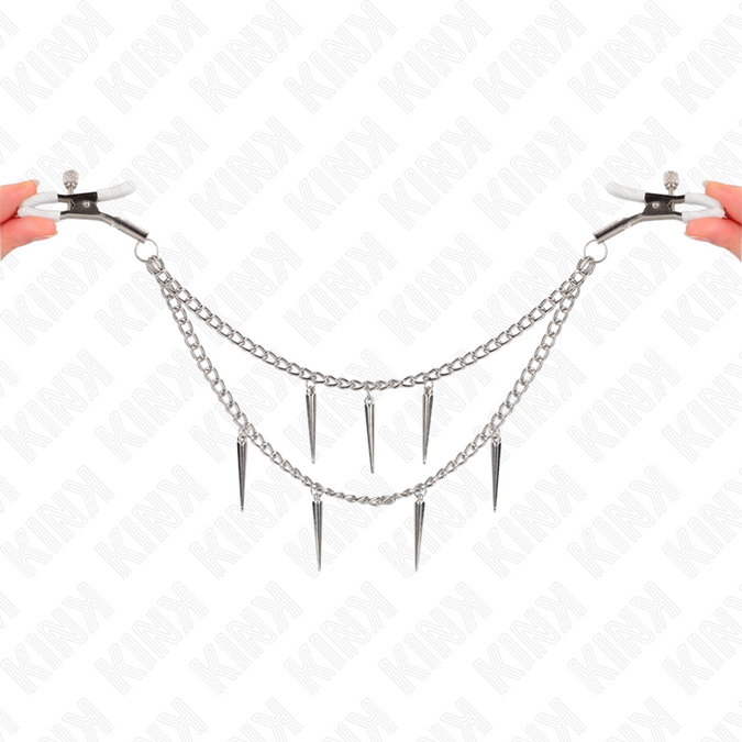 Kink – Nipple Clamps With Spikes Chains 30 Cm