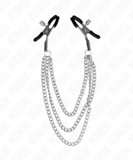 KINK - NIPPLE CLAMPS WITH 3 CHAINS SILVER 20/23/28 CM