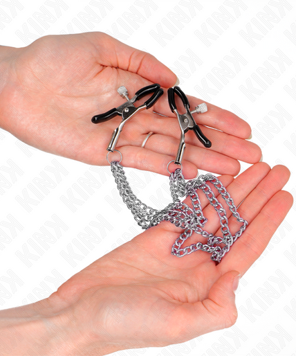 KINK - NIPPLE CLAMPS WITH 3 CHAINS SILVER 20/23/28 CM