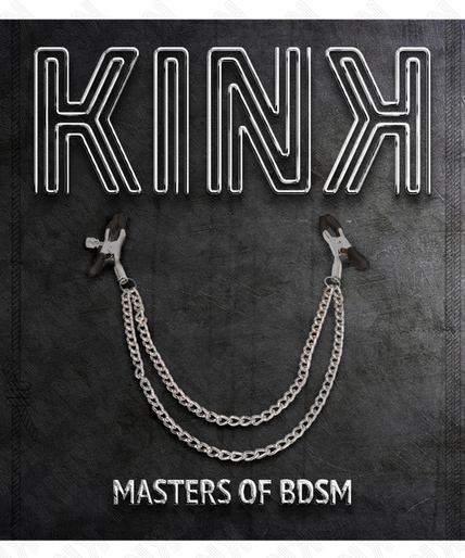 KINK - NIPPLE CLAMPS WITH 2 THICK CHAINS SILVER 20/23 CM