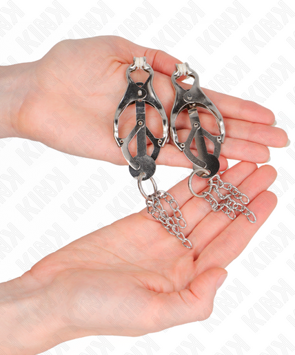 KINK - JAPANESE CLOVER NIPPLE CLAMPS WITH LITTLE CHAINS SILVER