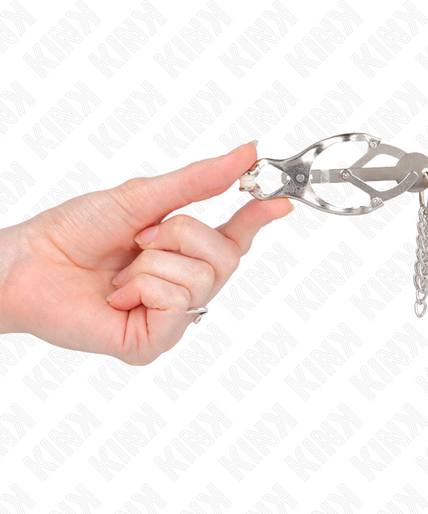 KINK - JAPANESE CLOVER NIPPLE CLAMPS WITH LITTLE CHAINS SILVER