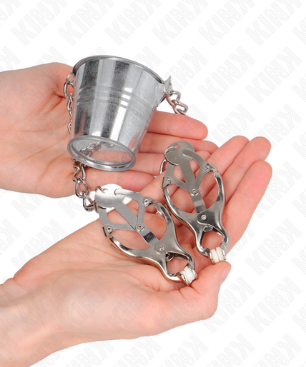 KINK - NIPPLE CLAMPS WITH A BUCKET SILVER