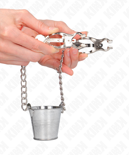 KINK - NIPPLE CLAMPS WITH A BUCKET SILVER