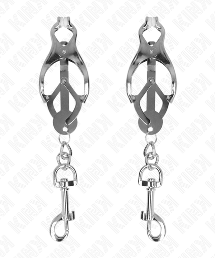 KINK - JAPANESE CLOVER NIPPLE CLAMPS WITH HOOKS SILVER