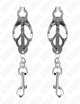 Kink – Japanese Clover Nipple Clamps With Hooks Silver