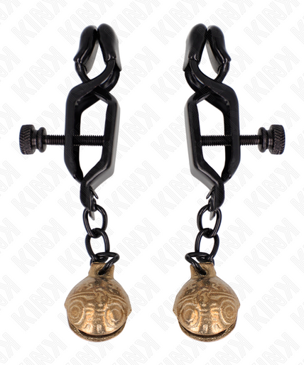 KINK - BELL JAW STYLE NIPPLE CLAMPS BLACK 7 CM