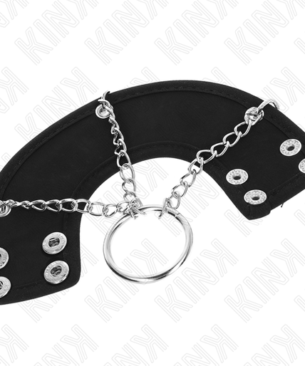 KINK - PENIS RING 4 CM CHAIN 7 CM METAL WITH LEATHER BELT