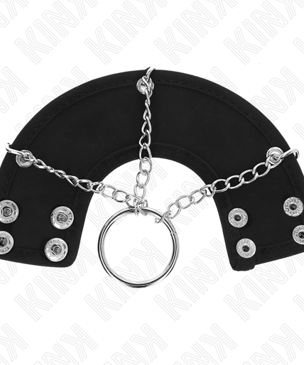 KINK - PENIS RING 4 CM CHAIN 7 CM METAL WITH LEATHER BELT