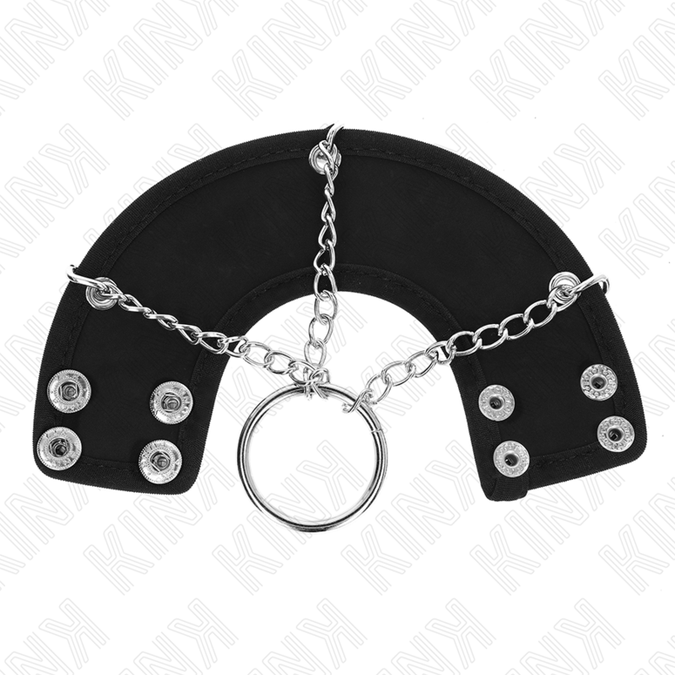 Kink – Penis Ring 4 Cm Chain 7 Cm Metal With Leather Belt