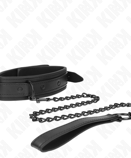 KINK - NEOPRENE BONDAGE COLLAR MODEL 2 WITH BELT 78 CM ADJUSTABLE 37.5 X 49.5 CM